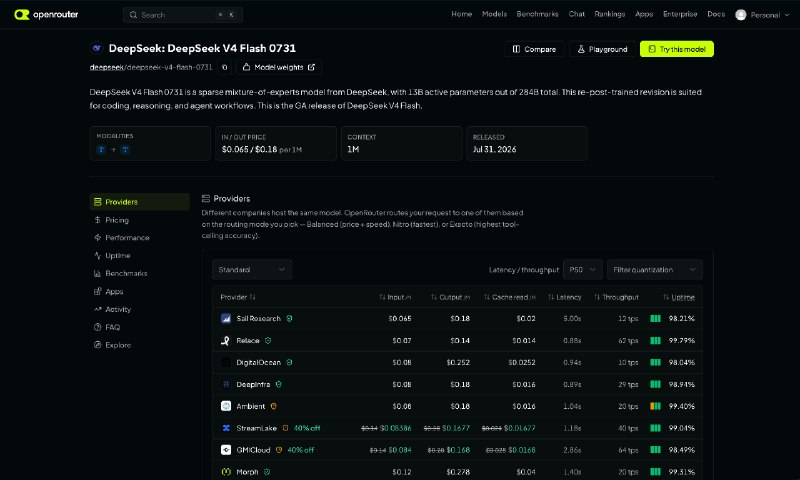 DeepSeek v4 涨价，然后呢？涨价之前高强度使用了两周 deepseek-v4-flash-0731，充值了 50 RMB，花了 30 左右，每天几千万的 token 消耗，整体已经感受不出来太多和 GLM 5.2 在编程上的差距