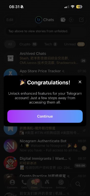 nicegram 这整的花里胡哨的可能是最早出圈或者最有名的 Telegram 三方客户端？在官方已经把文件夹等功能抄去并付费化了之后似乎也只有 ai 可以作为卖点了