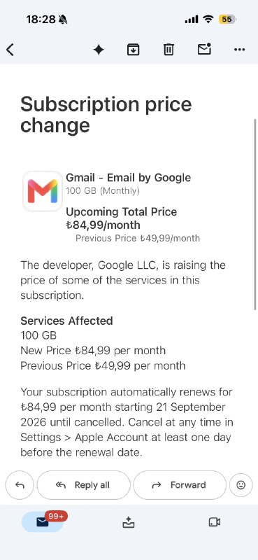 土区 Google One 调价最低档 100G 的价格从  50 里拉调成了 85AI plus 也从 200 调成了 300虽然还是很便宜就是了#GoogleOne #土区调价 #云存储 #AIplus #价格变动土区 Google One 调价最低档 100G 的价格从  50 里拉调成了 85AI plus 也从 200 调成了 300虽然还是很便宜就是了#GoogleOne #土区调价 #云存储 #AIplus #价格变动