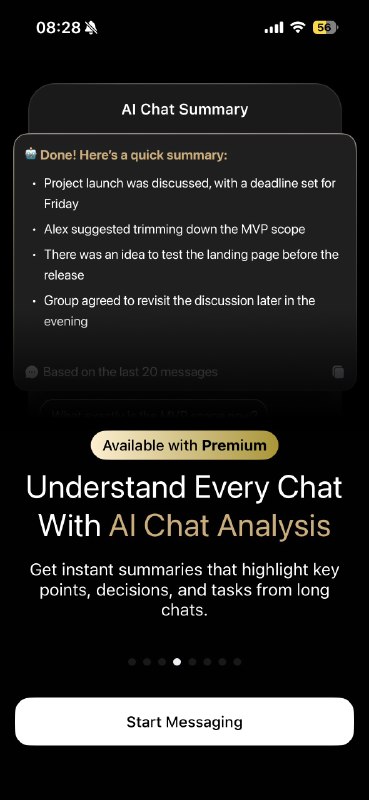 nicegram 这整的花里胡哨的可能是最早出圈或者最有名的 Telegram 三方客户端？在官方已经把文件夹等功能抄去并付费化了之后似乎也只有 ai 可以作为卖点了